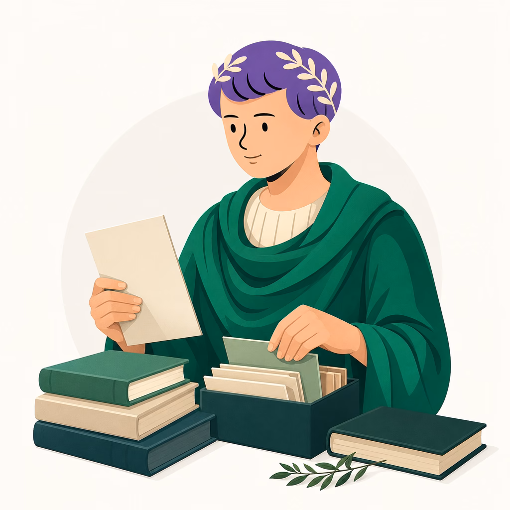 Virgil organizing trusted course material.